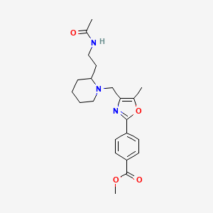 molecular formula C22H29N3O4 B4526846 methyl 4-[4-({2-[2-(acetylamino)ethyl]-1-piperidinyl}methyl)-5-methyl-1,3-oxazol-2-yl]benzoate 