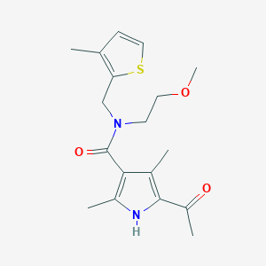 5-acetyl-N-(2-methoxyethyl)-2,4-dimethyl-N-[(3-methyl-2-thienyl)methyl]-1H-pyrrole-3-carboxamide