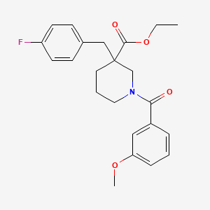 molecular formula C23H26FNO4 B4526865 ethyl 3-(4-fluorobenzyl)-1-(3-methoxybenzoyl)-3-piperidinecarboxylate 