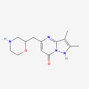 molecular formula C13H18N4O2 B4526872 2,3-dimethyl-5-(morpholin-2-ylmethyl)-1H-pyrazolo[1,5-a]pyrimidin-7-one 