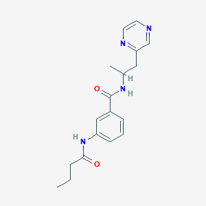 molecular formula C18H22N4O2 B4526878 3-(butyrylamino)-N-(1-methyl-2-pyrazin-2-ylethyl)benzamide 