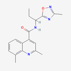 2,8-dimethyl-N-[1-(3-methyl-1,2,4-oxadiazol-5-yl)propyl]quinoline-4-carboxamide