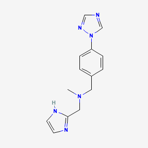 molecular formula C14H16N6 B4526909 (1H-imidazol-2-ylmethyl)methyl[4-(1H-1,2,4-triazol-1-yl)benzyl]amine 