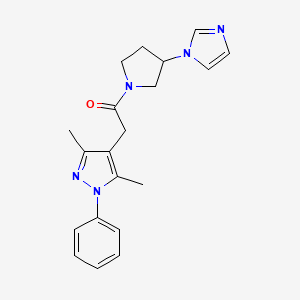 4-{2-[3-(1H-imidazol-1-yl)pyrrolidin-1-yl]-2-oxoethyl}-3,5-dimethyl-1-phenyl-1H-pyrazole