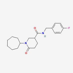 1-cycloheptyl-N-(4-fluorobenzyl)-6-oxo-3-piperidinecarboxamide