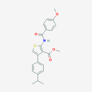 molecular formula C23H23NO4S B452694 Methyl 4-(4-isopropylphenyl)-2-[(4-methoxybenzoyl)amino]-3-thiophenecarboxylate 