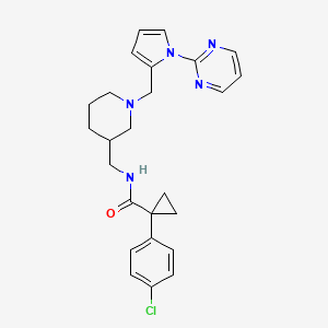 molecular formula C25H28ClN5O B4526959 1-(4-chlorophenyl)-N-[(1-{[1-(2-pyrimidinyl)-1H-pyrrol-2-yl]methyl}-3-piperidinyl)methyl]cyclopropanecarboxamide 