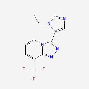 molecular formula C12H10F3N5 B4526970 3-(3-Ethylimidazol-4-yl)-8-(trifluoromethyl)-[1,2,4]triazolo[4,3-a]pyridine 