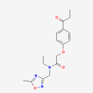 N-ethyl-N-[(5-methyl-1,2,4-oxadiazol-3-yl)methyl]-2-(4-propionylphenoxy)acetamide