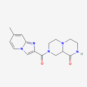 molecular formula C16H19N5O2 B4526998 8-[(7-methylimidazo[1,2-a]pyridin-2-yl)carbonyl]hexahydro-2H-pyrazino[1,2-a]pyrazin-1(6H)-one 