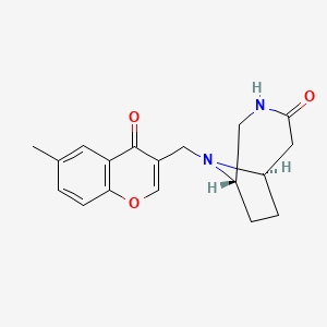 molecular formula C18H20N2O3 B4527011 (1S,6R)-9-[(6-methyl-4-oxochromen-3-yl)methyl]-3,9-diazabicyclo[4.2.1]nonan-4-one 