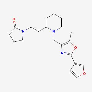 molecular formula C20H27N3O3 B4527026 1-[2-[1-[[2-(Furan-3-yl)-5-methyl-1,3-oxazol-4-yl]methyl]piperidin-2-yl]ethyl]pyrrolidin-2-one 