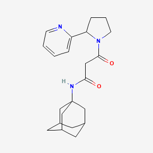 molecular formula C22H29N3O2 B4527031 N-1-adamantyl-3-oxo-3-(2-pyridin-2-ylpyrrolidin-1-yl)propanamide 