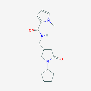 molecular formula C16H23N3O2 B4527038 N-[(1-cyclopentyl-5-oxopyrrolidin-3-yl)methyl]-1-methylpyrrole-2-carboxamide 