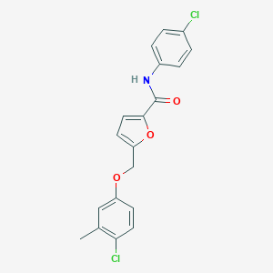 molecular formula C19H15Cl2NO3 B452704 5-[(4-chloro-3-methylphenoxy)methyl]-N-(4-chlorophenyl)furan-2-carboxamide 