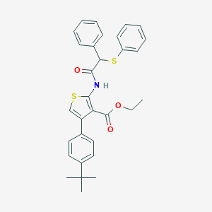 Ethyl 4-(4-tert-butylphenyl)-2-{[phenyl(phenylsulfanyl)acetyl]amino}-3-thiophenecarboxylate