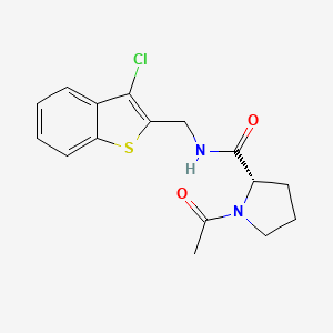 (2S)-1-acetyl-N-[(3-chloro-1-benzothiophen-2-yl)methyl]pyrrolidine-2-carboxamide