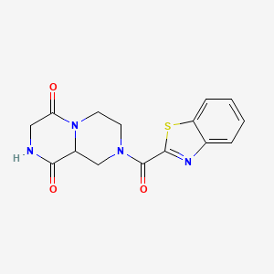 molecular formula C15H14N4O3S B4527077 8-(1,3-benzothiazol-2-ylcarbonyl)tetrahydro-2H-pyrazino[1,2-a]pyrazine-1,4(3H,6H)-dione 