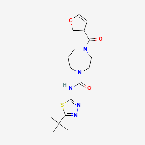 molecular formula C17H23N5O3S B4527080 N-(5-tert-butyl-1,3,4-thiadiazol-2-yl)-4-(3-furoyl)-1,4-diazepane-1-carboxamide 