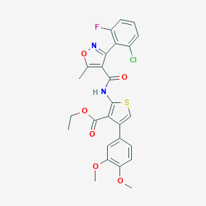 Ethyl 2-({[3-(2-chloro-6-fluorophenyl)-5-methyl-4-isoxazolyl]carbonyl}amino)-4-(3,4-dimethoxyphenyl)-3-thiophenecarboxylate