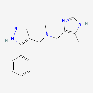 N-methyl-N-[(5-methyl-1H-imidazol-4-yl)methyl]-1-(5-phenyl-1H-pyrazol-4-yl)methanamine