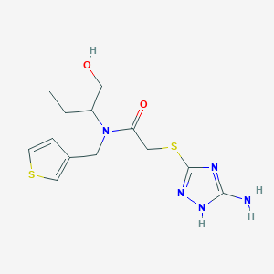 molecular formula C13H19N5O2S2 B4527116 2-[(3-amino-1H-1,2,4-triazol-5-yl)thio]-N-[1-(hydroxymethyl)propyl]-N-(3-thienylmethyl)acetamide 