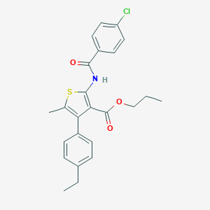 Propyl 2-[(4-chlorobenzoyl)amino]-4-(4-ethylphenyl)-5-methyl-3-thiophenecarboxylate