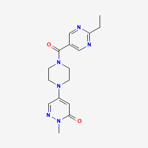 molecular formula C16H20N6O2 B4527134 5-{4-[(2-ethyl-5-pyrimidinyl)carbonyl]-1-piperazinyl}-2-methyl-3(2H)-pyridazinone 