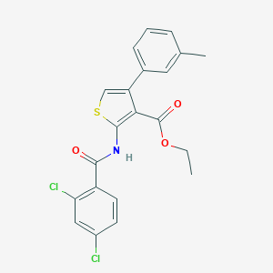 molecular formula C21H17Cl2NO3S B452714 Ethyl 2-[(2,4-dichlorobenzoyl)amino]-4-(3-methylphenyl)-3-thiophenecarboxylate 