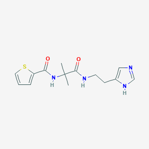 molecular formula C14H18N4O2S B4527146 N-(2-{[2-(1H-imidazol-4-yl)ethyl]amino}-1,1-dimethyl-2-oxoethyl)thiophene-2-carboxamide 