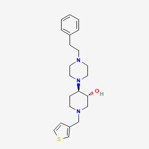 (3R,4R)-4-[4-(2-phenylethyl)piperazin-1-yl]-1-(thiophen-3-ylmethyl)piperidin-3-ol