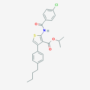 molecular formula C25H26ClNO3S B452718 Isopropyl 4-(4-butylphenyl)-2-[(4-chlorobenzoyl)amino]-3-thiophenecarboxylate 
