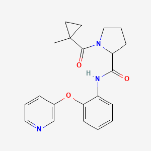 molecular formula C21H23N3O3 B4527192 1-[(1-methylcyclopropyl)carbonyl]-N-[2-(3-pyridinyloxy)phenyl]prolinamide 