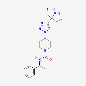 4-[4-(1-amino-1-ethylpropyl)-1H-1,2,3-triazol-1-yl]-N-[(1S)-1-phenylethyl]-1-piperidinecarboxamide trifluoroacetate