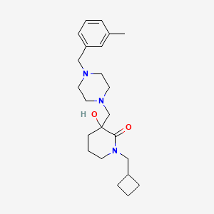 1-(Cyclobutylmethyl)-3-hydroxy-3-[[4-[(3-methylphenyl)methyl]piperazin-1-yl]methyl]piperidin-2-one