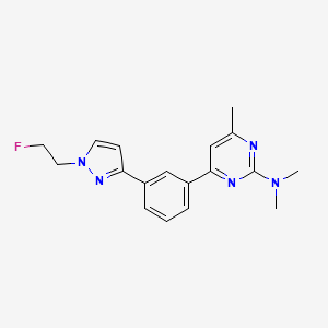 4-{3-[1-(2-fluoroethyl)-1H-pyrazol-3-yl]phenyl}-N,N,6-trimethyl-2-pyrimidinamine