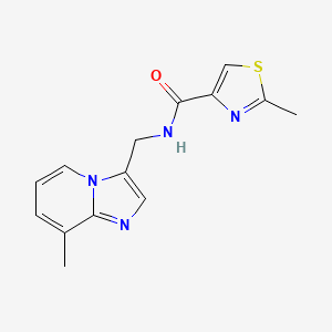 molecular formula C14H14N4OS B4527250 2-methyl-N-[(8-methylimidazo[1,2-a]pyridin-3-yl)methyl]-1,3-thiazole-4-carboxamide 