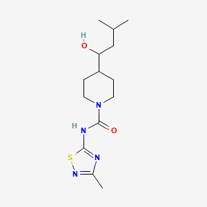 molecular formula C14H24N4O2S B4527264 4-(1-hydroxy-3-methylbutyl)-N-(3-methyl-1,2,4-thiadiazol-5-yl)piperidine-1-carboxamide 