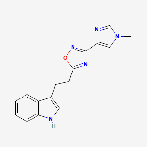 molecular formula C16H15N5O B4527276 5-[2-(1H-indol-3-yl)ethyl]-3-(1-methylimidazol-4-yl)-1,2,4-oxadiazole 