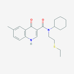 N-cyclohexyl-N-[2-(ethylthio)ethyl]-6-methyl-4-oxo-1,4-dihydroquinoline-3-carboxamide