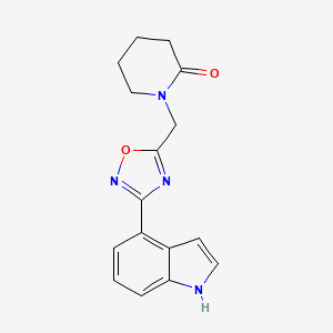 1-[[3-(1H-indol-4-yl)-1,2,4-oxadiazol-5-yl]methyl]piperidin-2-one