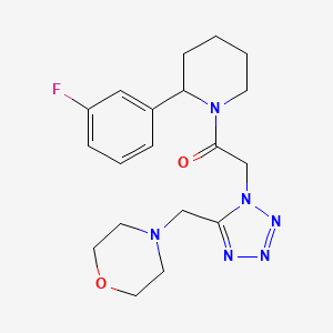 molecular formula C19H25FN6O2 B4527310 1-[2-(3-Fluorophenyl)piperidin-1-yl]-2-[5-(morpholin-4-ylmethyl)tetrazol-1-yl]ethanone 