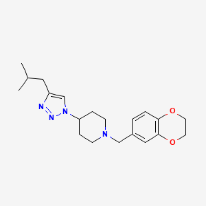 molecular formula C20H28N4O2 B4527345 1-(2,3-dihydro-1,4-benzodioxin-6-ylmethyl)-4-(4-isobutyl-1H-1,2,3-triazol-1-yl)piperidine 