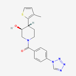 molecular formula C18H19N5O2S B4527366 (3S*,4R*)-4-(3-methyl-2-thienyl)-1-[4-(1H-tetrazol-1-yl)benzoyl]piperidin-3-ol 