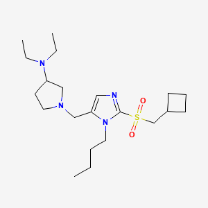 molecular formula C21H38N4O2S B4527388 1-({1-butyl-2-[(cyclobutylmethyl)sulfonyl]-1H-imidazol-5-yl}methyl)-N,N-diethyl-3-pyrrolidinamine 