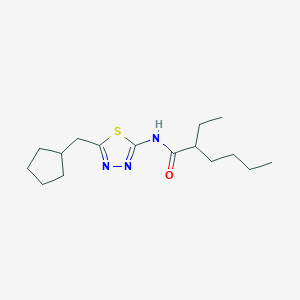 molecular formula C16H27N3OS B452740 N-[5-(cyclopentylmethyl)-1,3,4-thiadiazol-2-yl]-2-ethylhexanamide 