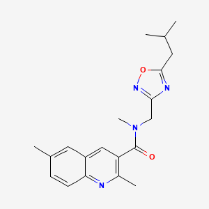 molecular formula C20H24N4O2 B4527404 N-[(5-isobutyl-1,2,4-oxadiazol-3-yl)methyl]-N,2,6-trimethylquinoline-3-carboxamide 