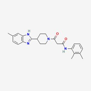 molecular formula C24H28N4O2 B4527412 N-(2,3-dimethylphenyl)-3-[4-(5-methyl-1H-benzimidazol-2-yl)piperidin-1-yl]-3-oxopropanamide 