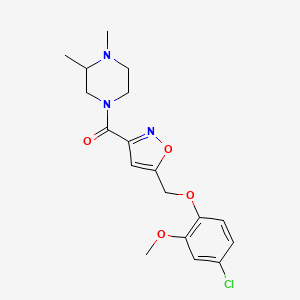 molecular formula C18H22ClN3O4 B4527436 4-({5-[(4-chloro-2-methoxyphenoxy)methyl]-3-isoxazolyl}carbonyl)-1,2-dimethylpiperazine 