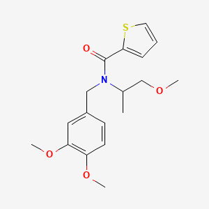 molecular formula C18H23NO4S B4527449 N-(3,4-dimethoxybenzyl)-N-(2-methoxy-1-methylethyl)thiophene-2-carboxamide 